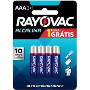 PILHA ALCALINA AAA RAYOVAC C/4