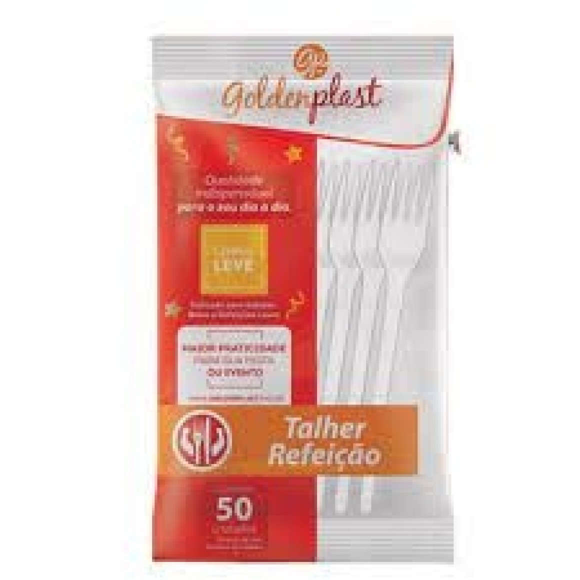 Kit Garfo e Faca Refeição Master 50 unidades Golden - Braslimpo