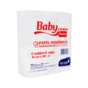 Papel hig rolao 8x300 fs bco baby
